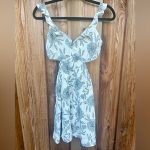 Abercrombie & Fitch White and Gray Floral Mini Dress